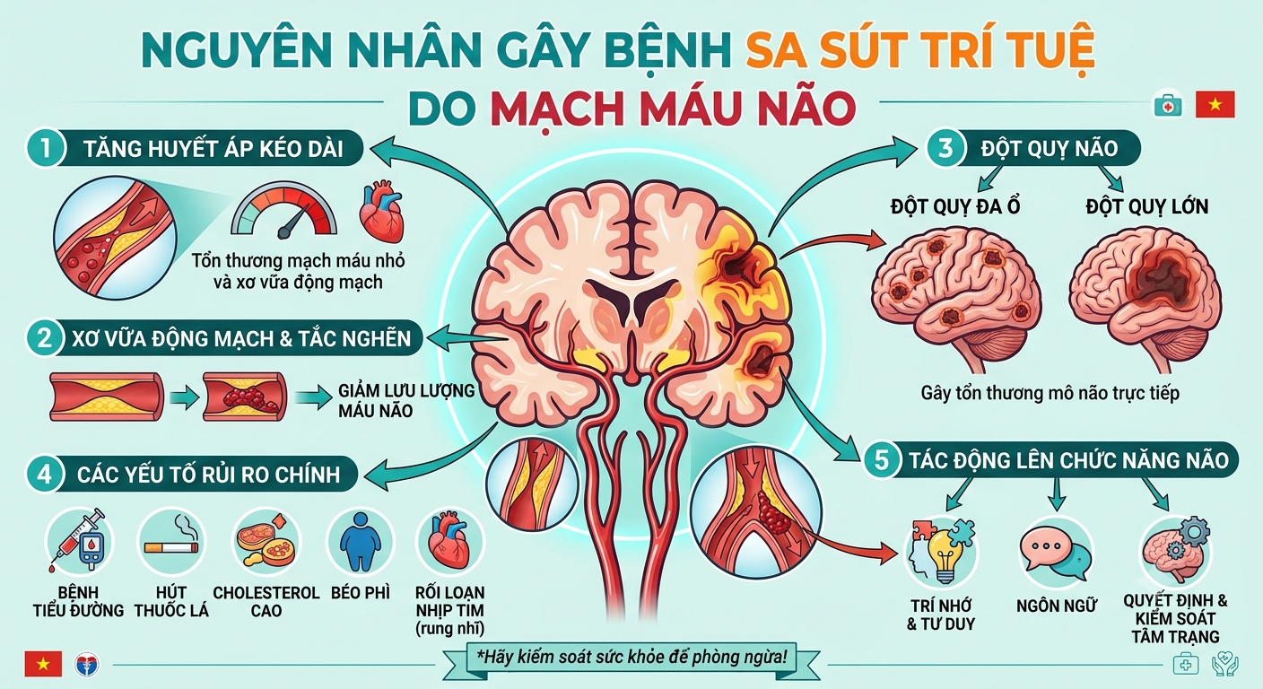 sa sút trí tuệ do mạch máu não