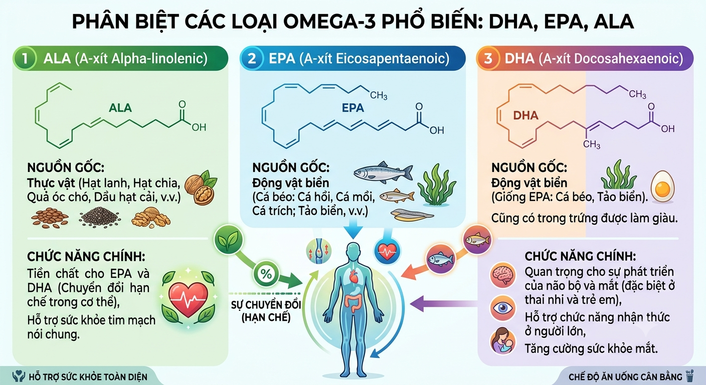 bổ sung Omega-3 và DHA cho não