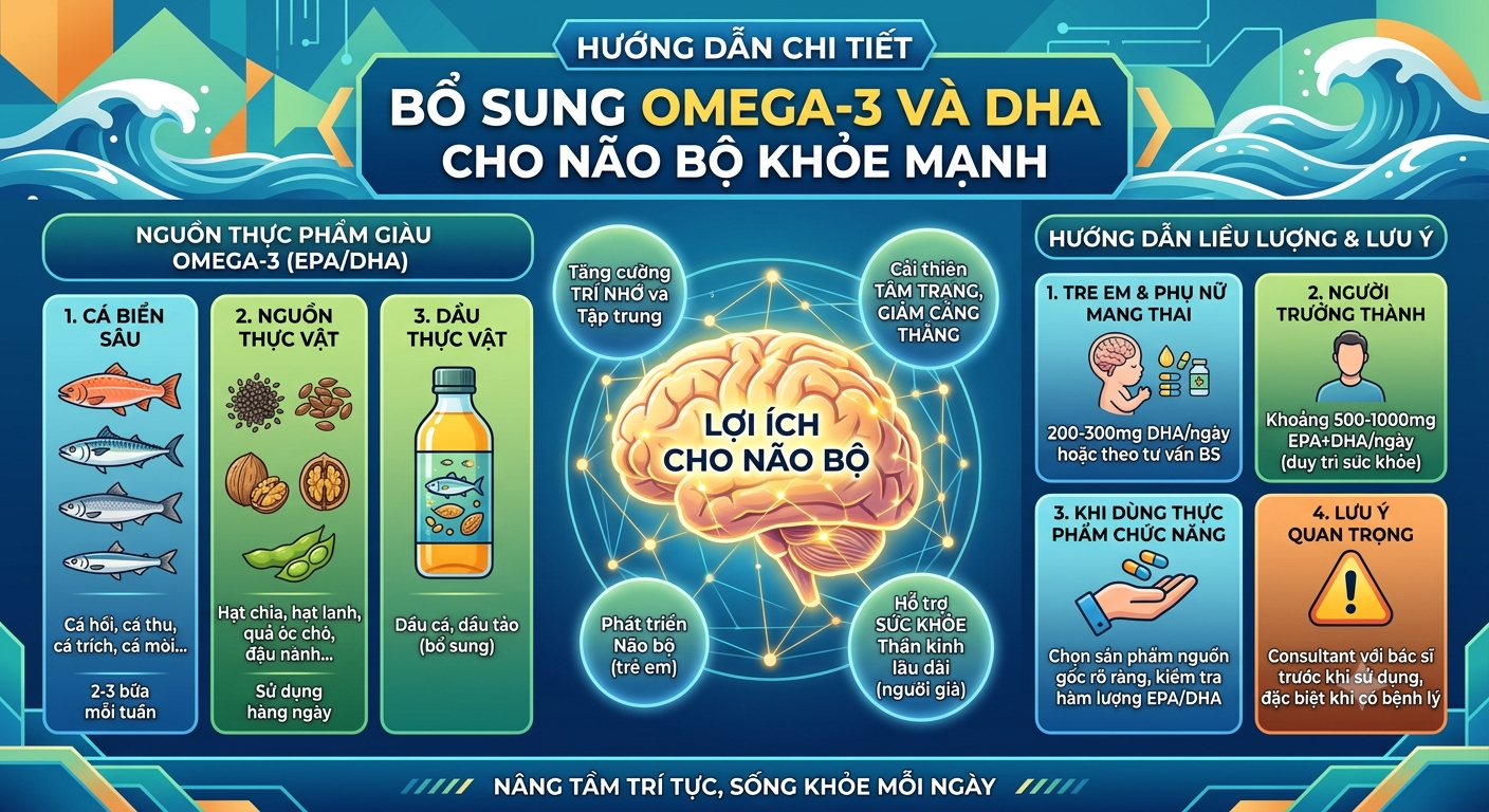 Hướng Dẫn Chi Tiết Bổ Sung Omega-3 Và DHA Cho Não Bộ Khỏe Mạnh