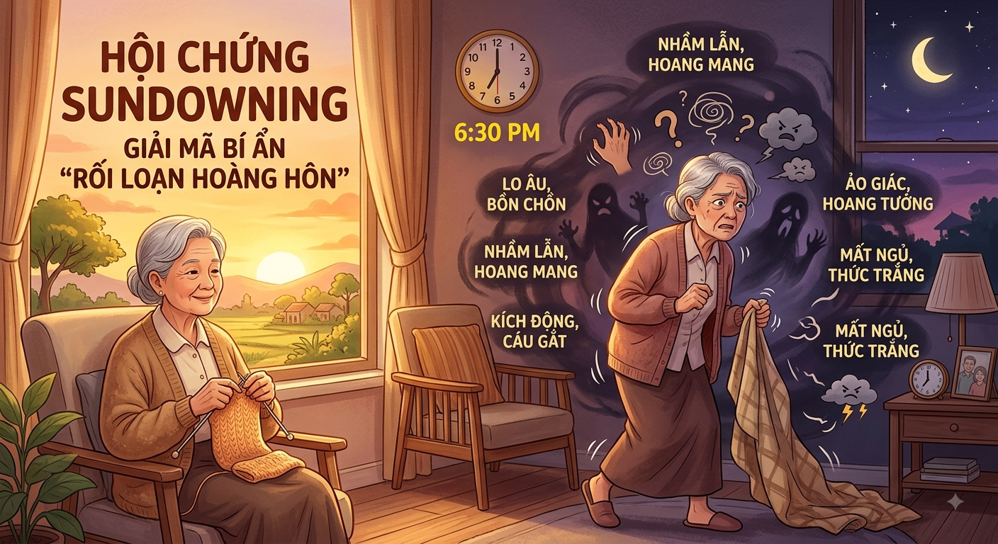 Hội Chứng Sundowning: Giải Mã Bí Ẩn “Rối Loạn Hoàng Hôn”