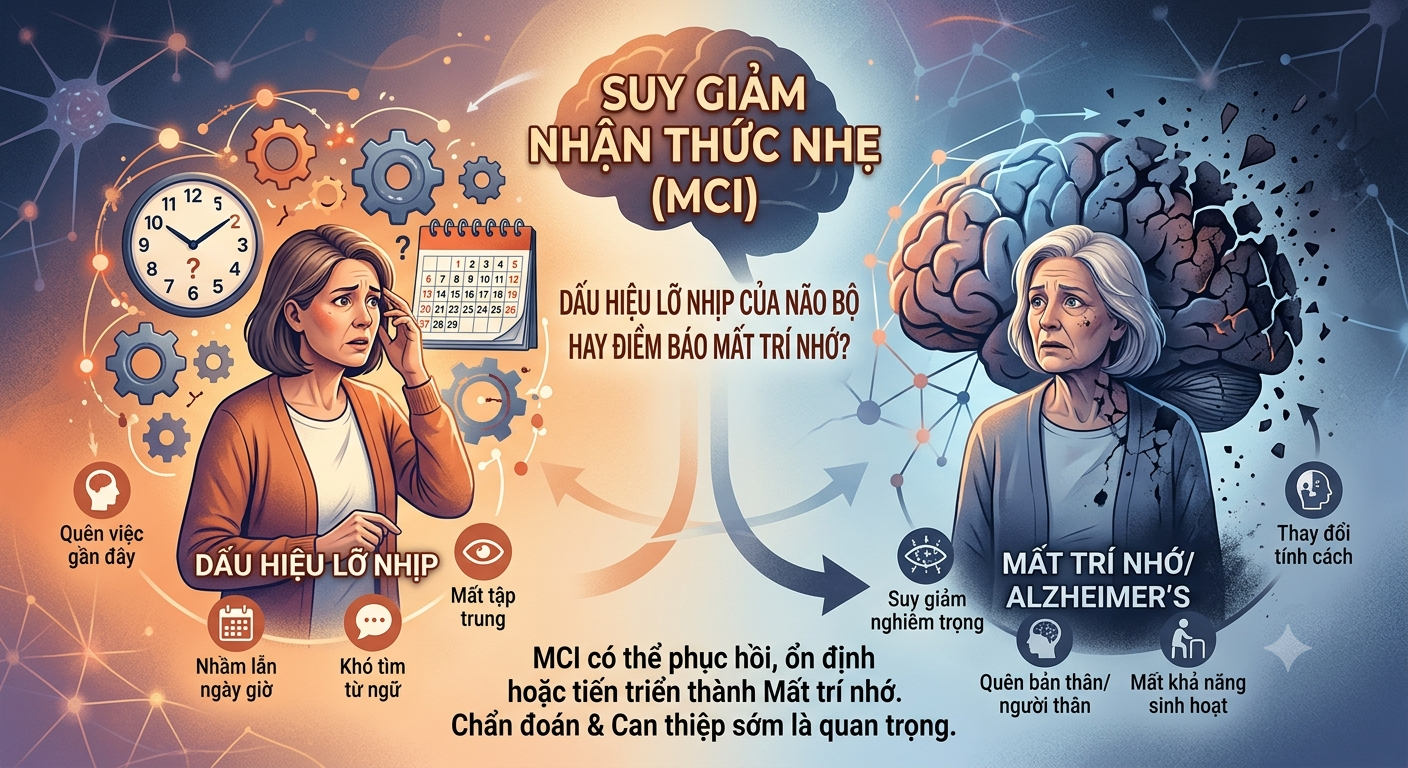 Suy Giảm Nhận Thức Nhẹ (MCI): Dấu Hiệu Lỡ Nhịp Của Não Bộ Hay Điềm Báo Mất Trí Nhớ?
