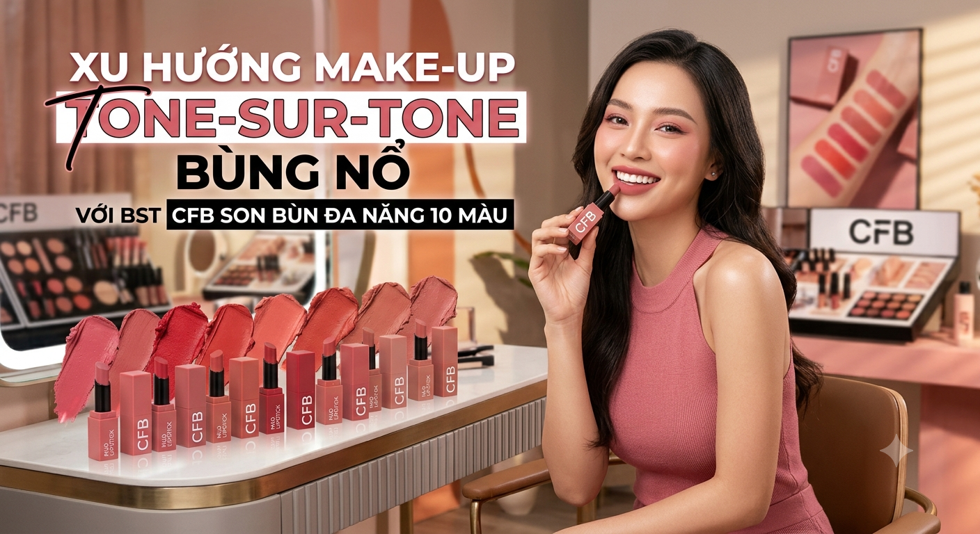 Xu Hướng Make-Up Tone-Sur-Tone Bùng Nổ Với BST CFB Son Bùn Đa Năng 10 Màu