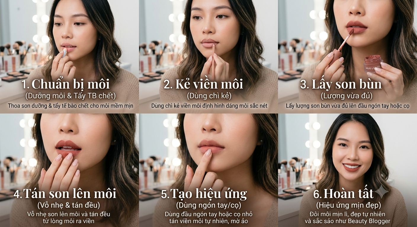 mẹo dưỡng môi trước khi đánh son bùn